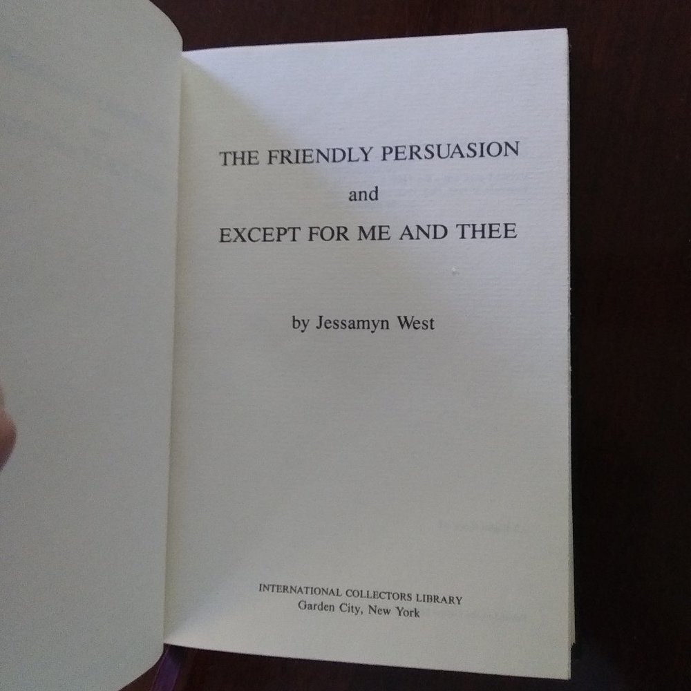 Jessamyn West International Collector's Library, two books in one
